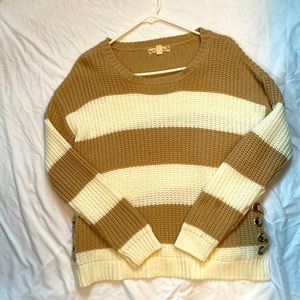 Tan and white sweater